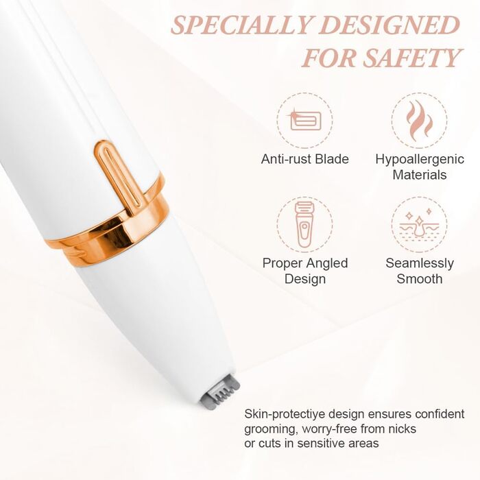 Електричний жіночий тример 4-в-1 для тіла, інтимної зони та обличчя, перезаряджається