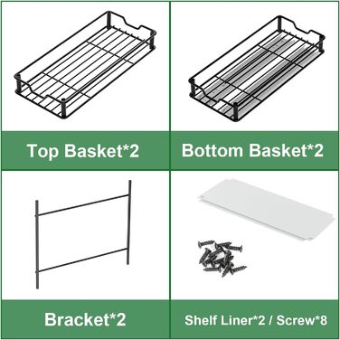 Організатор для шафи TJ.MOREE висувний, 2 шт., 2 яруси, для спецій, посуду, олії, кухні