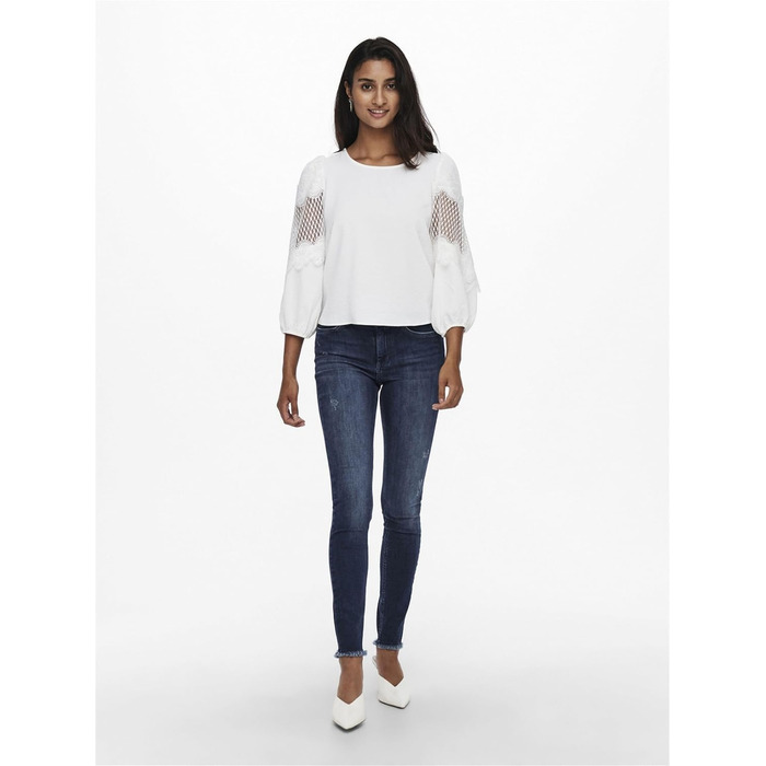 Джинси скінні ONLY ONLBLUSH, середньої посадки, темно-синій денім, розмір L/32L