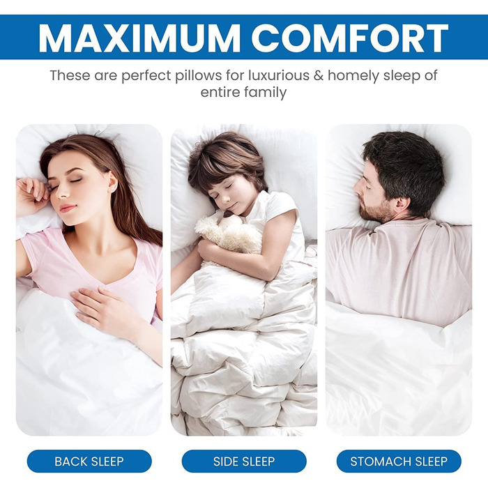 Utopia Bedding Pillow Set (2-Pack), 40 x 80 cm Sleeping Pillow, Breathable and Soft Pillow (White) 40x80 cm (2 Pack) White 2