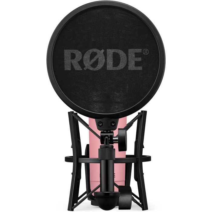 Мікрофон Rode NT1 Signature Black Studio (конденсаторний) + стійка для мікрофона keepdrum (рожева)