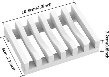 2 шт. Силіконові мильниці AstraLoom з самостійним зливом, легко чистяться, неслизькі та небрудні, ідеальні для ванної кімнати, кухні, мила (білий)