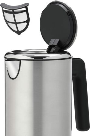WMF Lono Double-Walled Stainless Steel 1.3L Electric Kettle with Scale Filter, 2400 Watts, Safety Touch, Matte Stainless Steel Single