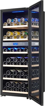 Kalamera 45 Bottle Dual Zone Wine Refrigerator - 120 Liter Capacity with LCD Display