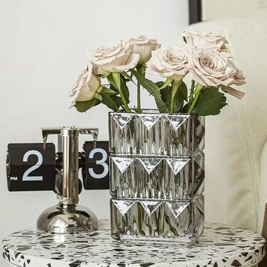 Скляна ваза для квітів, декор, ваза-райдуга, для тюльпанів, сучасна ваза для квітів, декор для балкона, підвіконня, журнального столика, подарунок на новосілля (сіра)