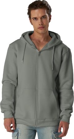 Світшот з капюшоном Smith & Soo для чоловіків – спортивна куртка, світшот з довгими рукавами, фітнес, тренування, худі, сірий (M)