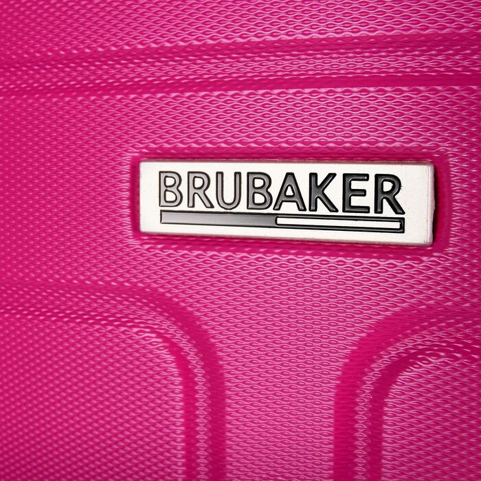 Набір валіз BRUBAKER Miami з ABS-пластику, 3 предмети (M, L, XL), рожевий — розширювані дорожні валізи з кодовим замком та 4 колесами, включаючи ручну поклажу