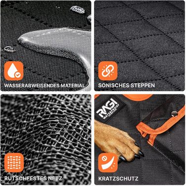 Захист для заднього сидіння авто для собак RAGI - водовідштовхувальний, 4в1, з ременями, антиковзаючий, для всіх авто