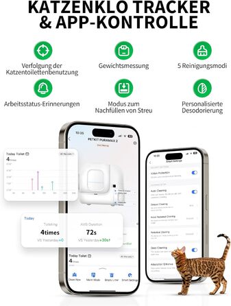 PETKIT Pura Max 2 - автоматичний самоочисний лоток для котів, 76л, з функцією контролю через додаток, для кількох котів, з дезодорантом