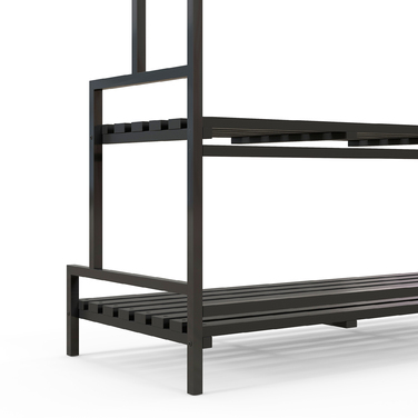 Outsunny 3-Tier Plant Stand Flower Stand with 6 Hooks, Black Steel Plant Ladder, 110x50x170cm for Garden and Balcony