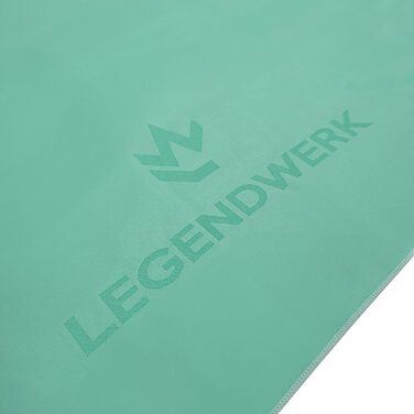 Рушник з мікрофібри Legendwerk® 160x80 см – швидковисихаючий, компактний, для подорожей, фітнесу, міста та відпочинку на природі – легкий, стильний, з сумкою та петлею для підвішування, 1 шт. (Турквіс)