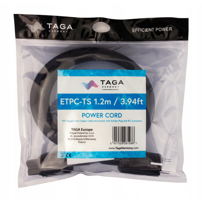 Кабель живлення Taga Harmony ETPC-TS, 1,2 м