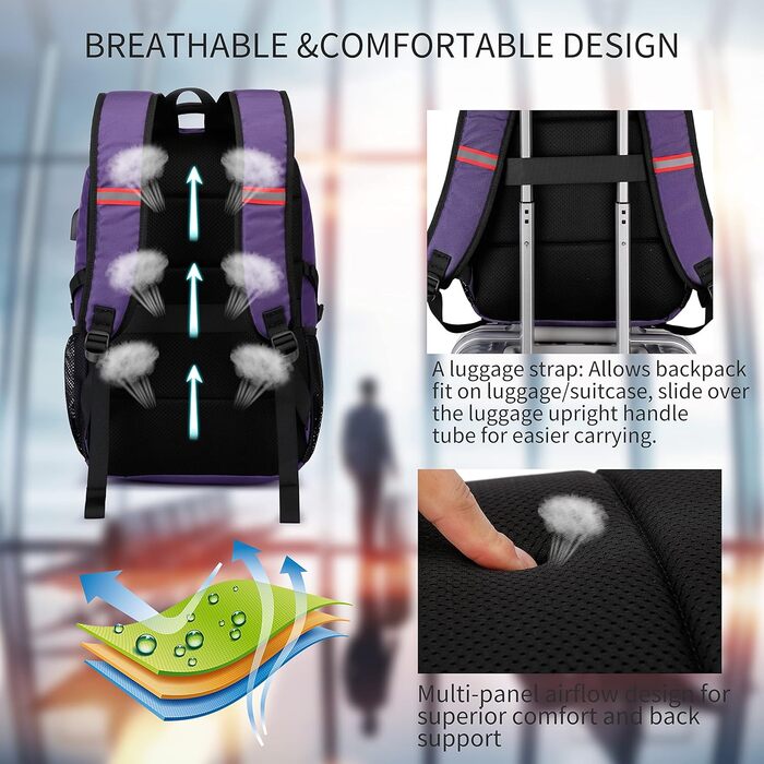 Rucksack Cafele з RFID захистом, USB зарядкою та водонепроникністю для ноутбука 17.3