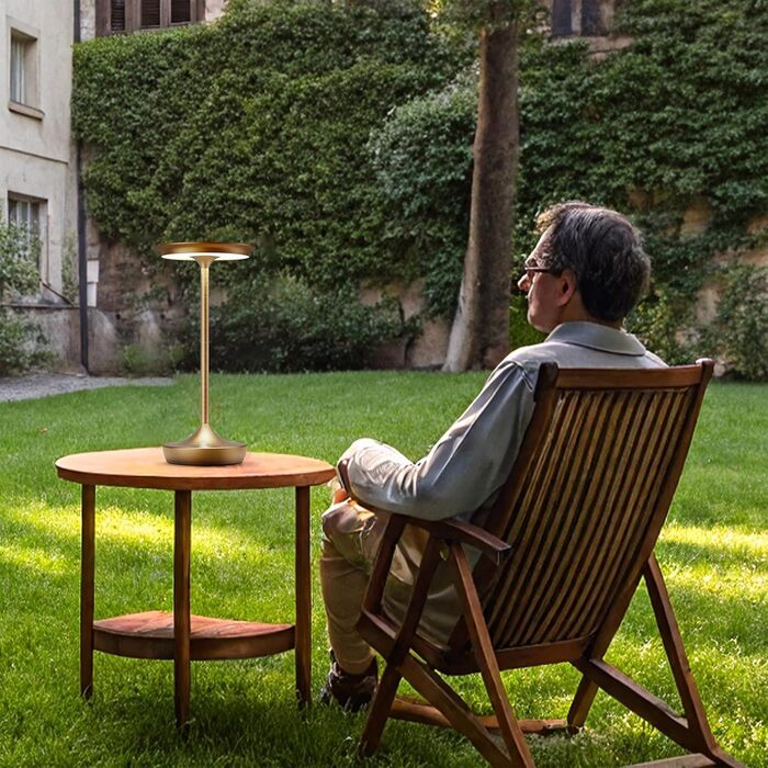 LED настільна лампа бездротова IP54 для вулиці та дому: перезарядна, сенсорна, 3 кольори, 6000mAh, 2 шт.