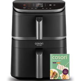 Фритюрниця повітряна COSORI Turbo Tower з 2 камерами, 10.8 л, TurboBlaze, з решіткою для гриля та книгою рецептів