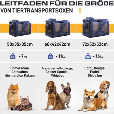 Транспортна переноска для собак та котів, складна, велика (L), 72 x 52 x 52 см