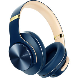 DOQAUS Bluetooth навушники Over-Ear: 90 годин роботи, 3 режими EQ, HiFi стерео, мікрофон, для подорожей/офісу/телефону/ПК/ноутбуків - Navy Blue