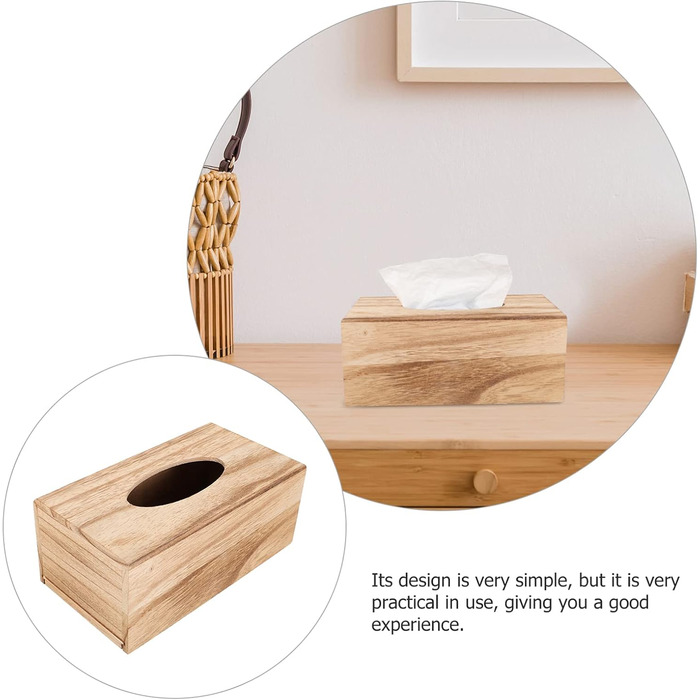 Cabilock 1 Piece Tissue Box Facial Tissue Box Wooden Cosmetic Tissue Box Paper Towel Box Tissue Box Dispenser for Office Kitchen Living Room Bedroom Desk