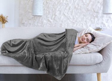 Плед Utopia Bedding: теплий та м'який флісовий плед 200x150 см сірого кольору для ліжка, дивана та крісла