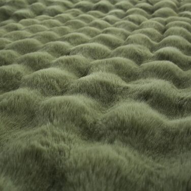М'яка плюшева ковдра Luofanfei 180x200 см, салатово-кремовий колір, з ефектом 