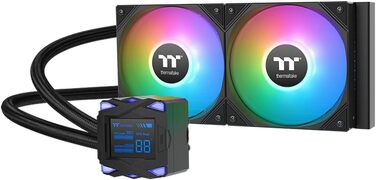 Система водяного охолодження Thermaltake LA240-S ARGB Black 240 мм з підсвічуванням ARGB та дисплеєм