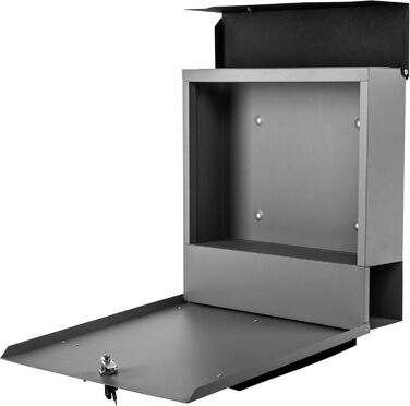 Поштова скринька Arebos сучасного дизайну настінна, з газетницею, чорна - стійка до погодних умов, з ключами та кріпленням