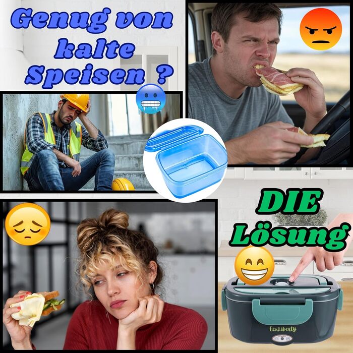 Електрична ланчбокс EcoLiberty 80W з підігрівом, 12/24/220V - для офісу, авто, вантажівки