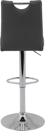 Hela Miranda Bar Stools - 2 Pack, Adjustable Height, 360° Swivel, Grey Faux Leather - Bistro Chairs