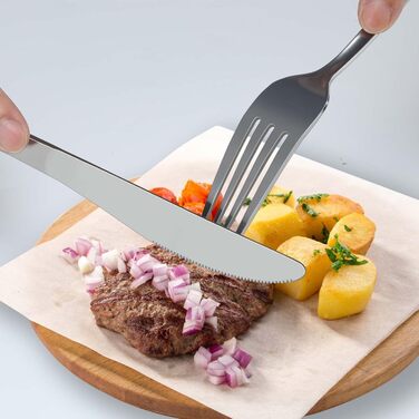Bestdin Cutlery Set, 60-Piece Cutlery Set for 12 People, Stainless Steel Cutlery Set with Knife, Fork, and Spoon, High-Quality Cutlery Set for Home/Party/Restaurant, High-Gloss Polished & Dishwasher Safe