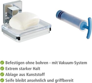 WENKO Vacuum-Loc® Soap Holder Quadro Stainless Steel
