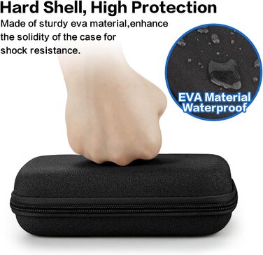 Органайзер для кабелів Teskyer, чорний, водонепроникний, жорсткий корпус, 8,5 x 17,5 x 6 см