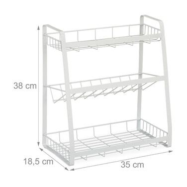 Relaxdays White Spice Rack with 3 Tiers