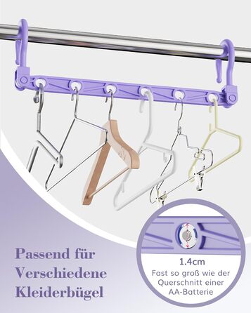 Набір вішалок для одягу Magic Hangers, 8 шт. з 6 отворами та 360° обертанням, чорний. Організатор для шафи, ідеально для студентів та дівчаток. Стабільні гачки для важкого одягу.