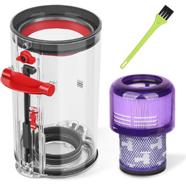 Dyson V11 V15 SV14 SV15 SV22 Dust Bin Replacement - Compatible with 970050-01 & 965443-01 Part Numbers (with Filter)