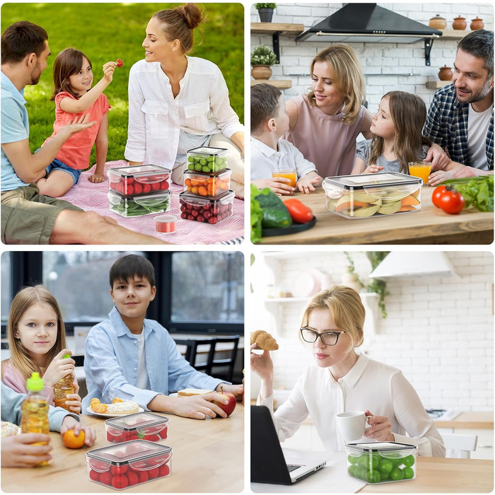 Набір контейнерів для зберігання продуктів 40 шт. з кришками, витіканнями, BPA-free, для кухні