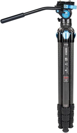 Штатив SIRUI ST-124+VA-5 з відеоголовою для панорамної зйомки, з карбонового волокна, для DSLR-камер, 4 секції, висота до 166 см, навантаження до 3 кг