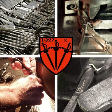 Набір для манікюру DREI SCHWERTER 'Sanremo' - Німецька якість | Преміум-набір для манікюру в чорному еко-шкіряному етиуі | Вміст: ножиці для нігтів, ножиці для кутикули, щипчики для нігтів, пінцет, напільничок з сапфіру та інше! (Імітація букета - Когняк)