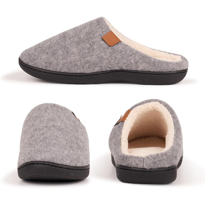 Домашні тапочки Hoefirm для чоловіків, Memory Foam, сірі, 42/43 EU