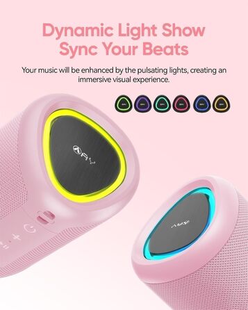 Портативна Bluetooth колонка AY з підсвіткою, IPX5 водостійка, AUX/TF картридер, стерео-паринг, 24 год роботи від акумулятора, для дому та відпочинку на природі (зелена)