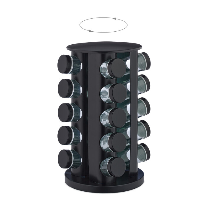 Relaxdays Spice Carousel with 20 Jars