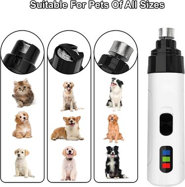 Набір для підстригання кігтів собак та котів, тихий електричний точило, 50 дБ, 2 швидкості, 3 отвори для точіння, для собак та котів різних розмірів