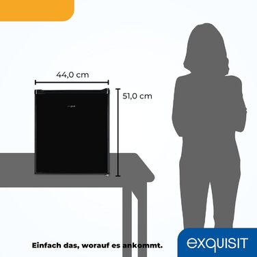 Міні-холодильник Exquisit 40 л, білий, ширина 45 см, висота 51 см, без морозильної камери, двері відкриваються зліва/справа, модель KB505-V-040E