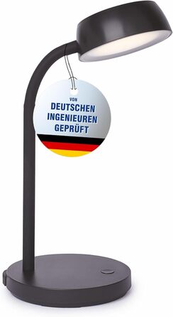 Світлодіодна лампа для столу MAULjoy | Настільна лампа з підставкою | Світлодіодна лампа для офісу та дому | Регульована LED лампа з теплим білим світлом 3000K | 33,5 см (висота) | Чорний колір