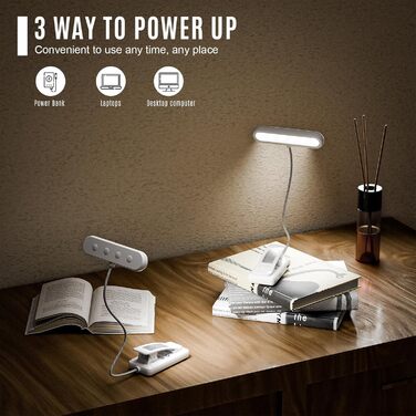 Ліхтар для читання LQWELL на шию, LED, 3 кольори/яскравість, гнучкий, акумуляторний, для читання, в'язання, рукоділля (білий, прямокутний - 3 шт)