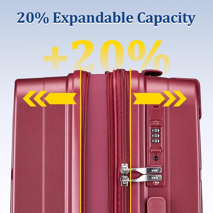 Набір валіз Joyway 4шт з жорстким корпусом та TSA-замком, розширюваний, чорний (червоний), комплект валіз