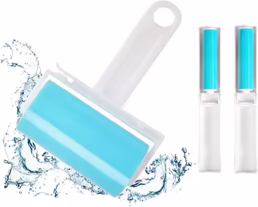 NUOBUT, Sticky Lint Roller, Reusable, Washable, Pet Hair Remover, Including Large and Small Cleaners for Clothes, Pet Hair, Car Seats