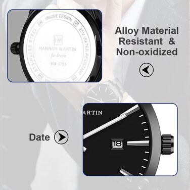 Годинник чоловічий OFF CUP з датою, кварцовий хронограф, водонепроникний, з нержавіючої сталі, для бізнесу та повсякденного носіння (білий)