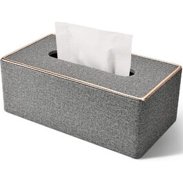 Скляниця для серветок Rarapop з PU-шкіри, сіра - органайзер для ванної, тумбочки, офісу