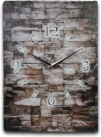Designer wall clock made of stone (ceramic), size approximately 35x25cm, with a whisper-quiet movement (stone-masonry, quiet quartz movement)