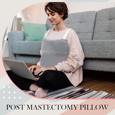 Suzile Mastectomy Pillow After Surgery, Breast Pillow for Breast Cancer, Mastectomy Pillow for Mastectomy, Recovery and Breast Reduction, Gifts for Women (gray)